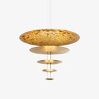 Zathaara Layered Gold Foil Pendant Light