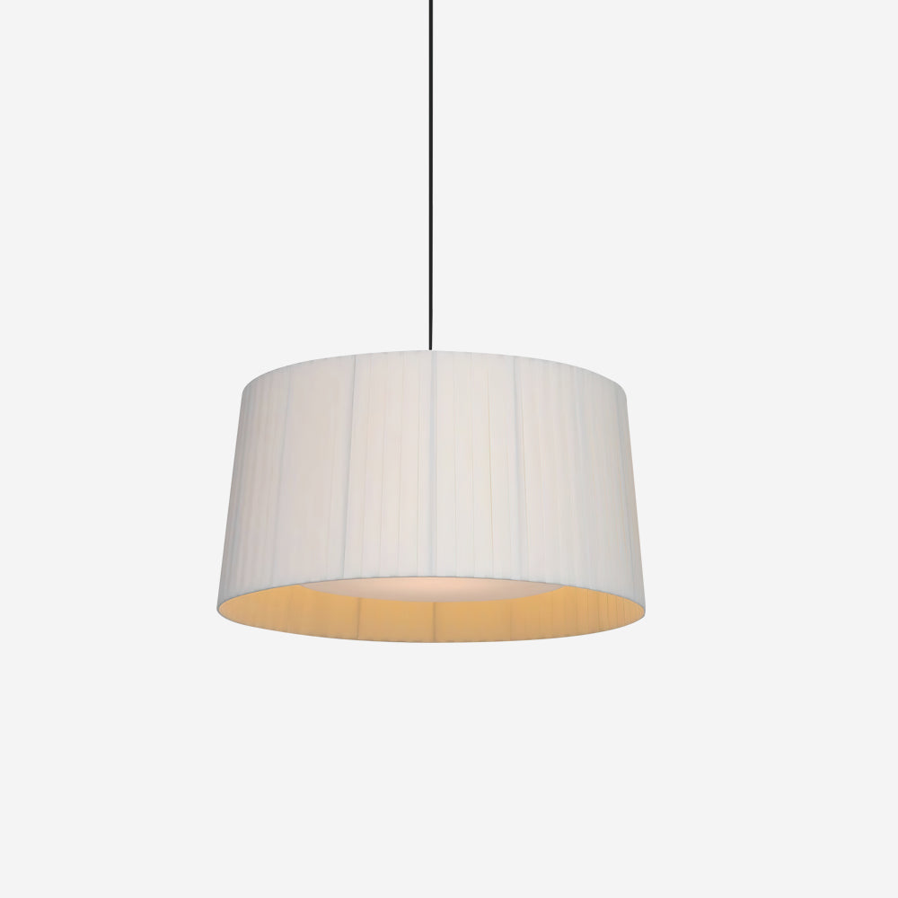 Pendant Lamp Pleated Fabric Drum Black Minimalist Classic