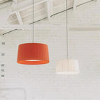 Pendant Lamp Pleated Fabric Drum Black Minimalist Classic