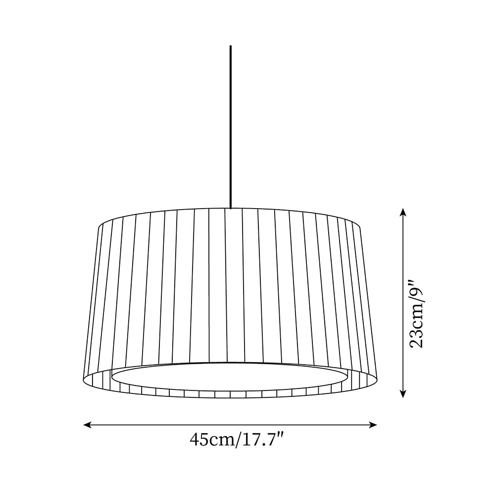 Pendant Lamp Pleated Fabric Drum Black Minimalist Classic