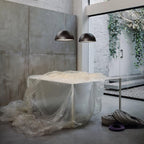 Pendant Lamp Black Dome with Embossed Plaster Interior Elegant