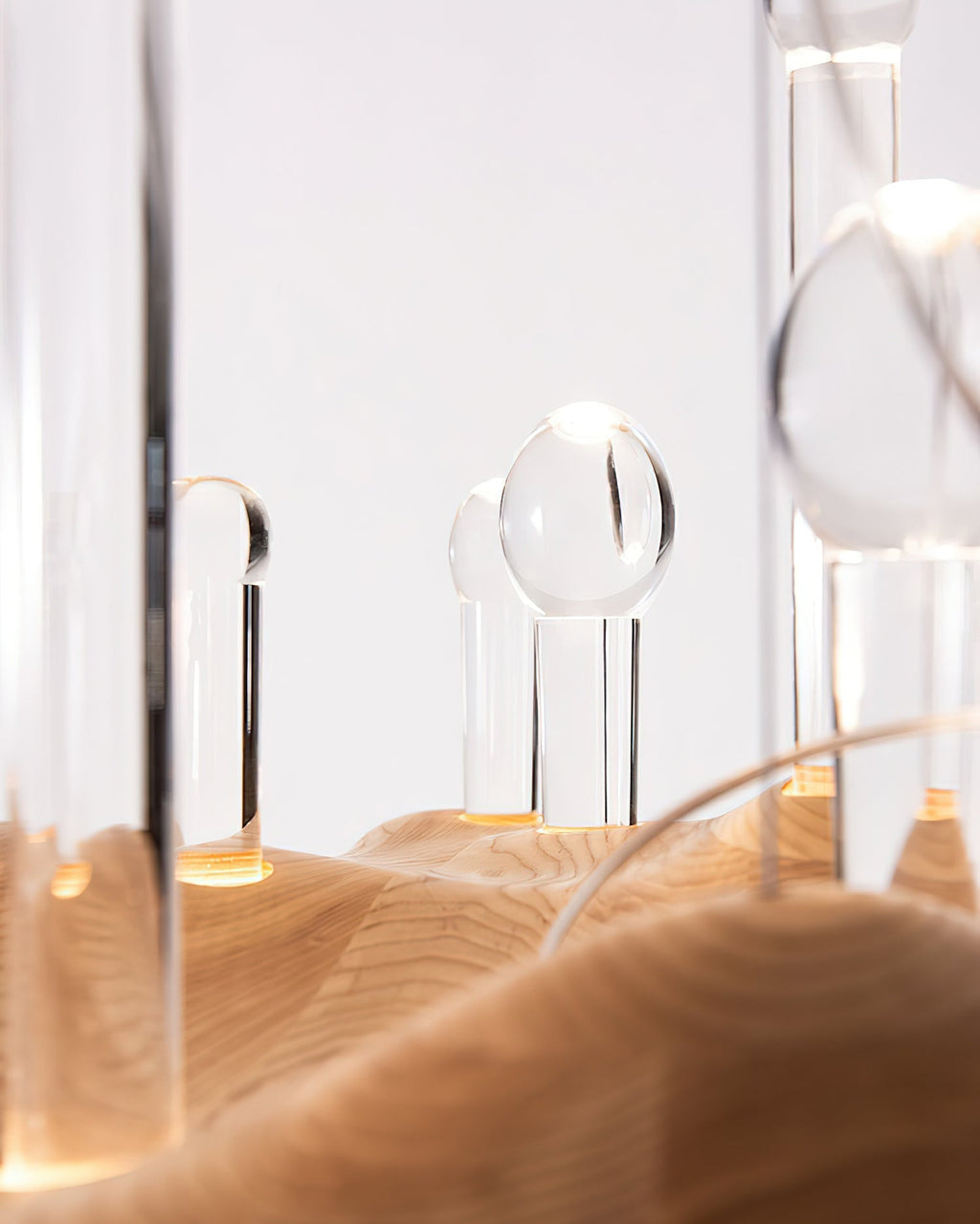 Umare Whimsical Oak Glass Pendant Light