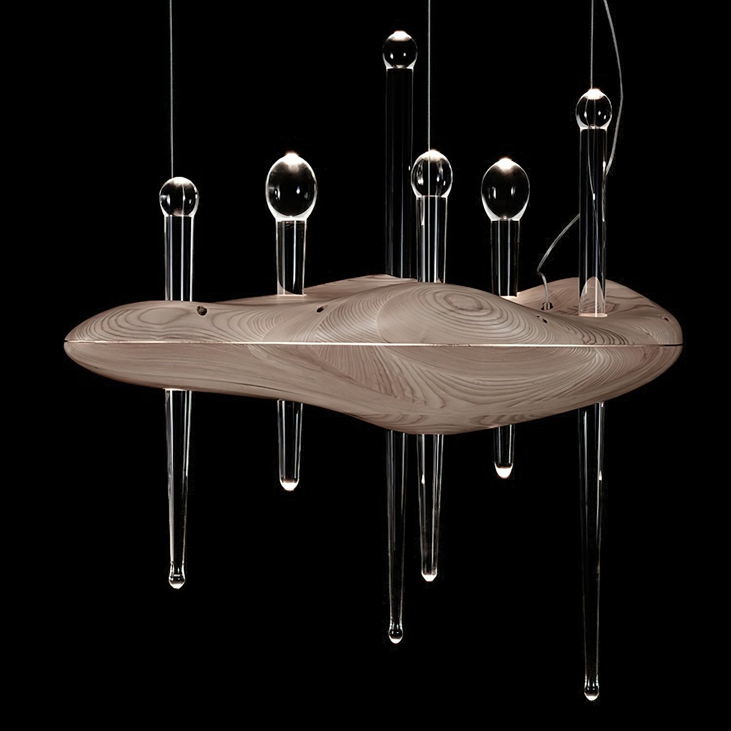 Umare Whimsical Oak Glass Pendant Light
