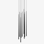 Lustra Chandelier Slender Black Minimalist