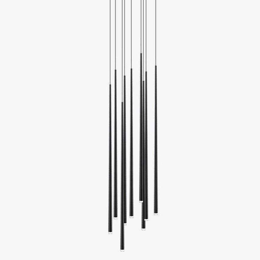 Lustra Chandelier Slender Black Minimalist