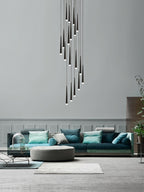 Lustra Chandelier Slender Black Minimalist