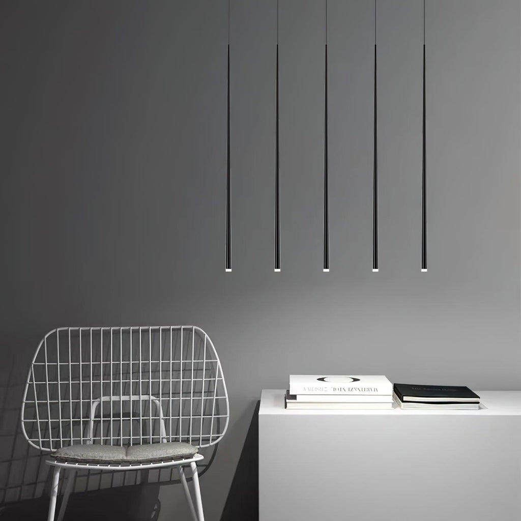 Lustra Chandelier Slender Black Minimalist