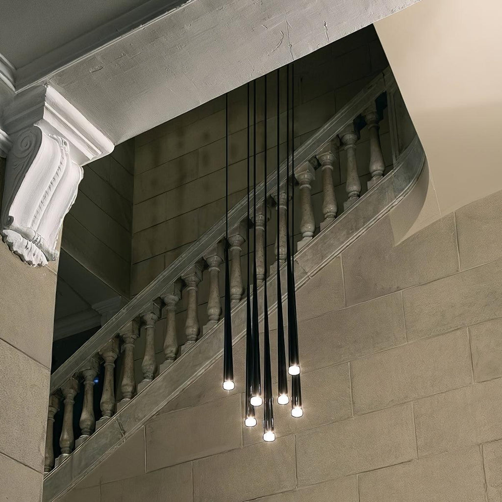 Lustra Chandelier Slender Black Minimalist