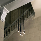 Lustra Chandelier Slender Black Minimalist