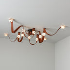 Elraearis Modern Minimalist LED Leather Alabaster Chandelier