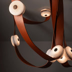 Elraearis Modern Minimalist LED Leather Alabaster Chandelier
