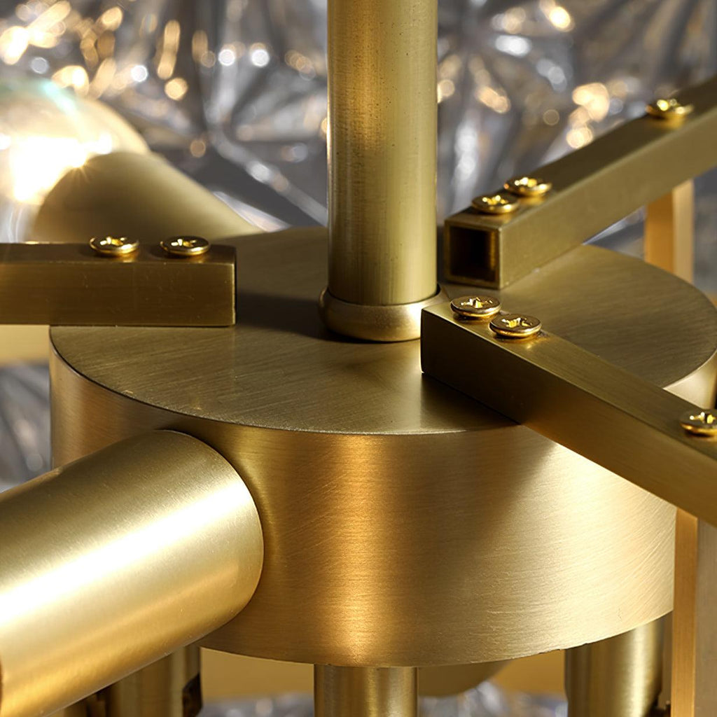 Lustra Chandelier Snowflake Glass Gold