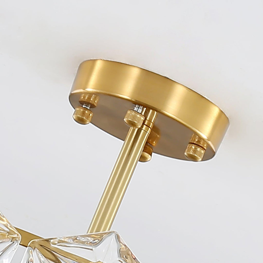 Lustra Chandelier Snowflake Glass Gold
