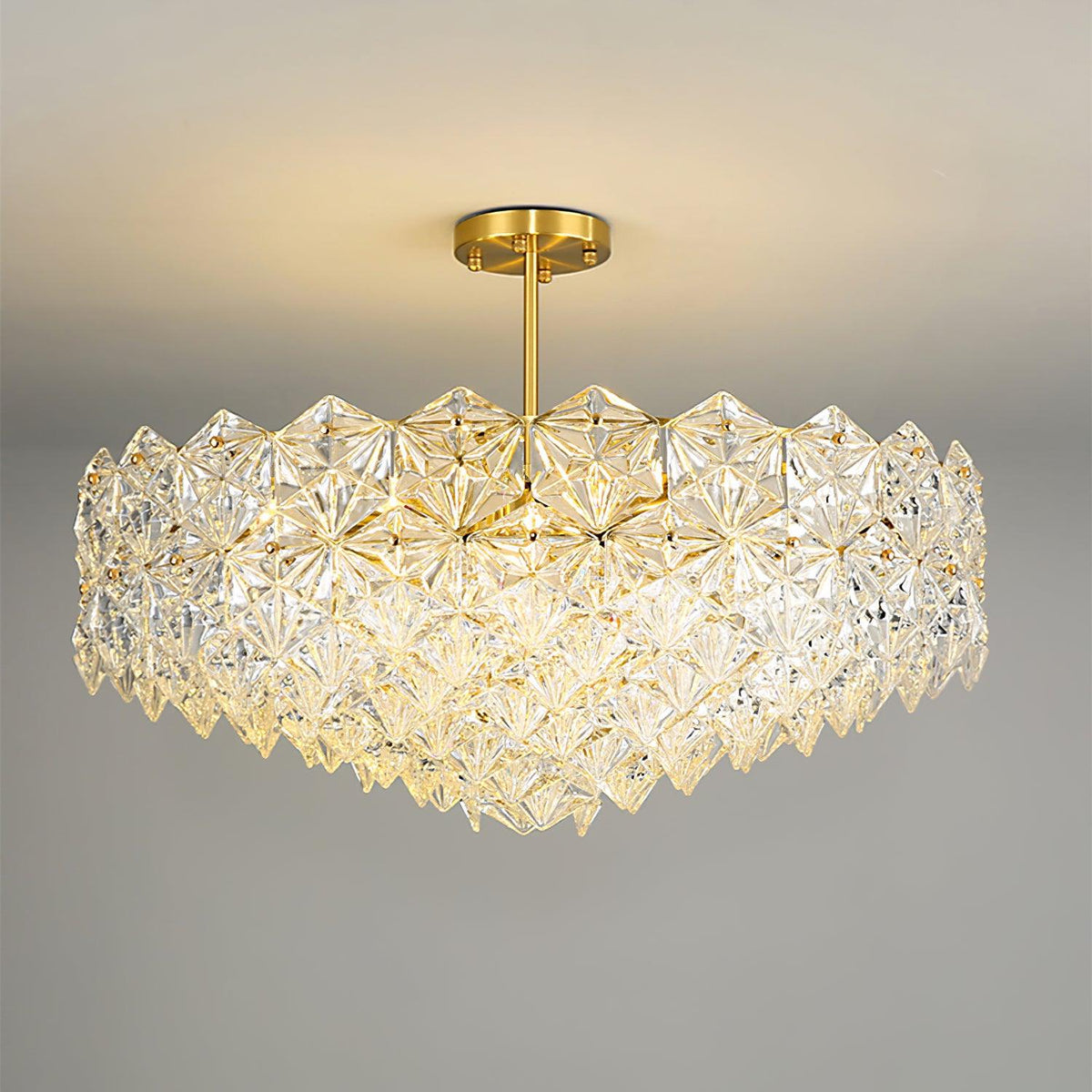 Lustra Chandelier Snowflake Glass Gold