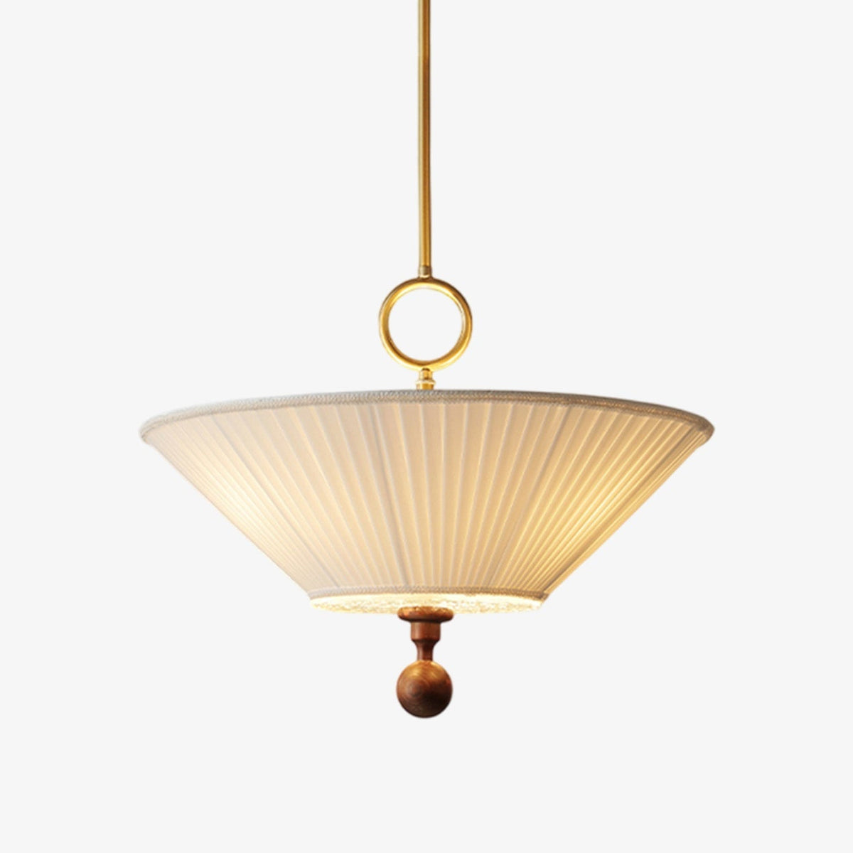 Solaria Modern Fabric Wood Pendant Light