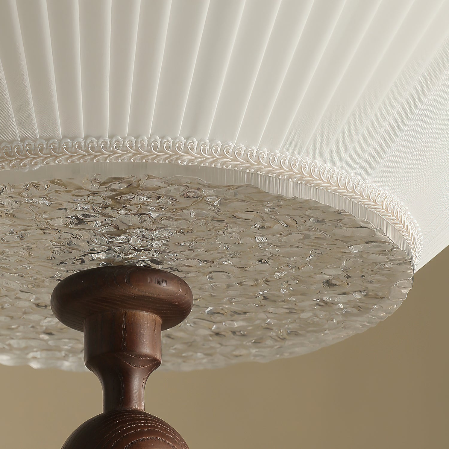 Solaria Modern Fabric Wood Pendant Light