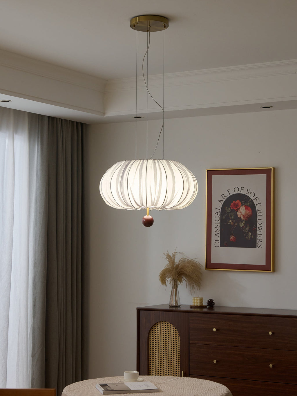Vasilen Premium Nordic Art Balloon Wood Fabric Ceiling Light