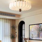 Zotala Petal Fabric Wood Flush Mount Ceiling Light