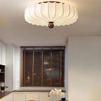Zotala Petal Fabric Wood Flush Mount Ceiling Light