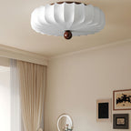 Zotala Petal Fabric Wood Flush Mount Ceiling Light