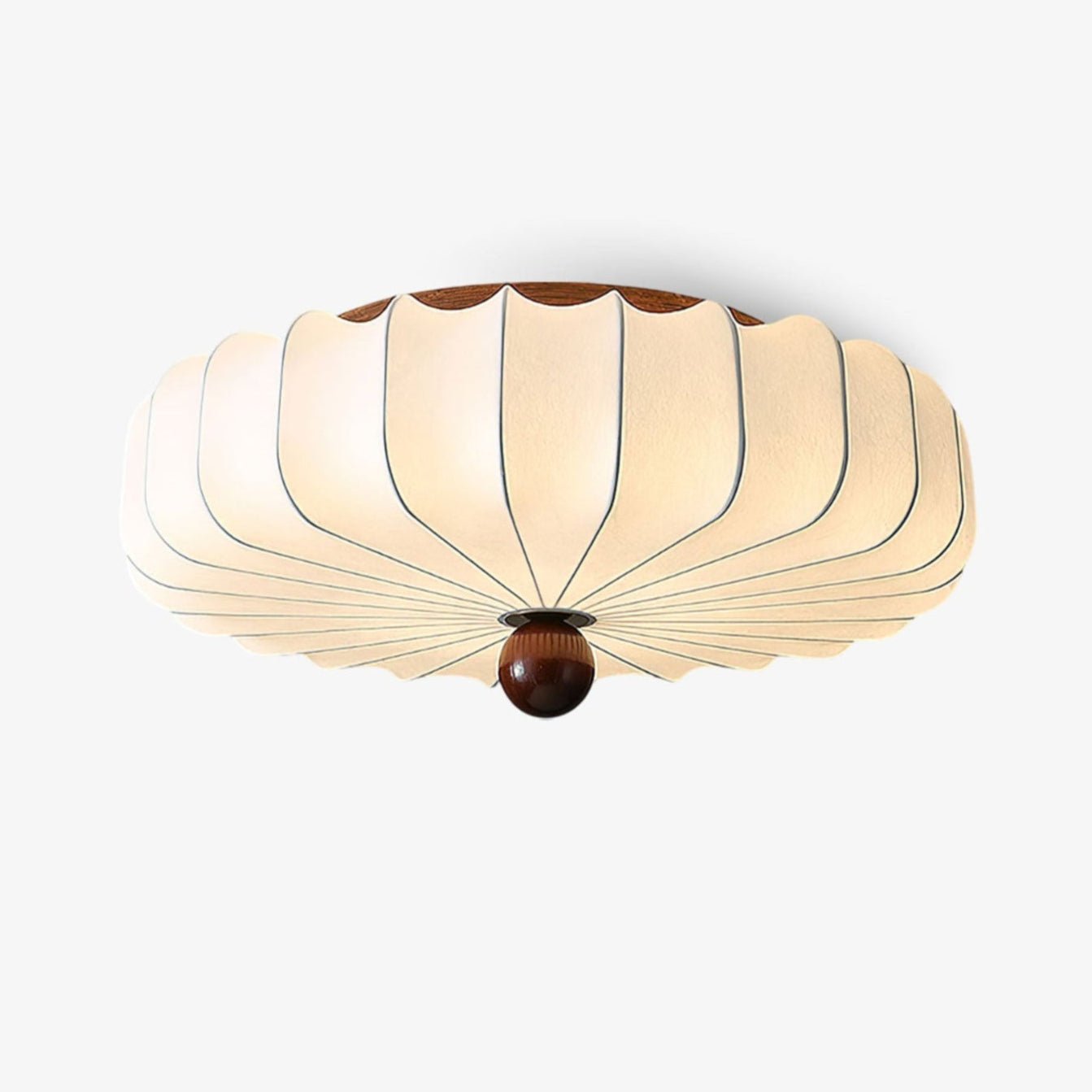 Zotala Petal Fabric Wood Flush Mount Ceiling Light