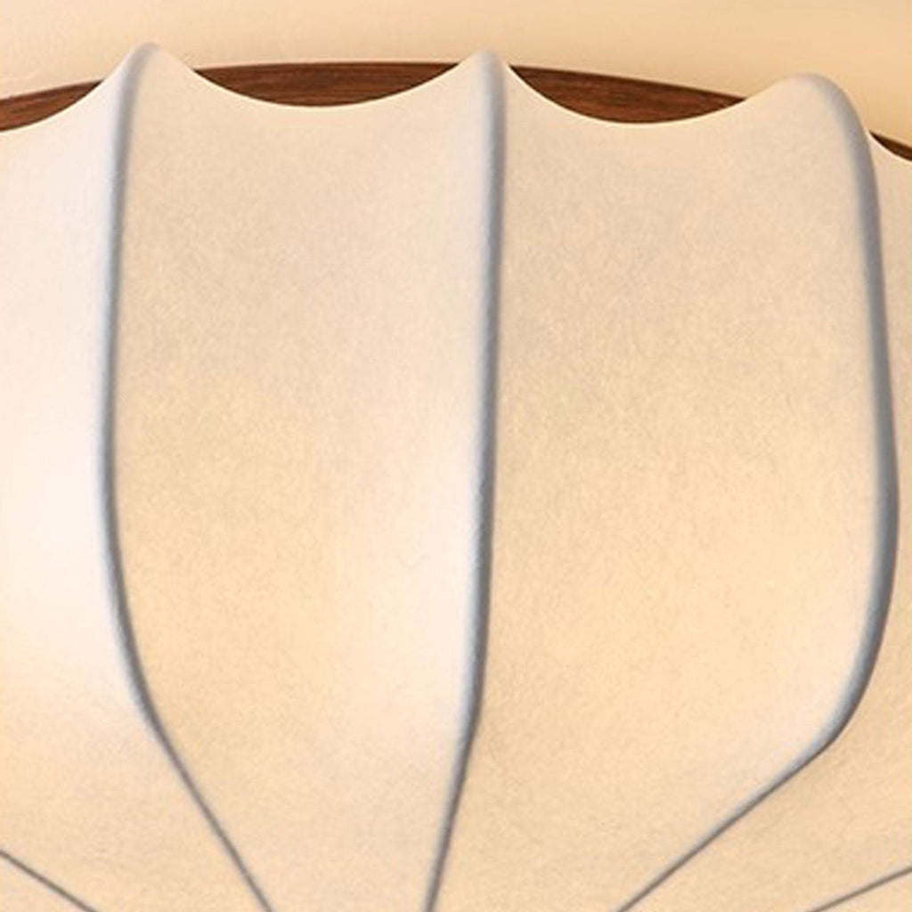 Zotala Petal Fabric Wood Flush Mount Ceiling Light