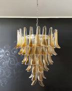 Aurora Chandelier Amber Glass Petals Layered Luxury