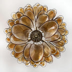 Aurora Chandelier Amber Glass Petals Layered Luxury