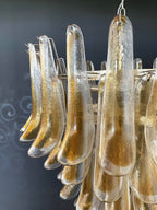 Aurora Chandelier Amber Glass Petals Layered Luxury