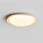 Adoros Rimmed-Circle Travertine Ceiling Light