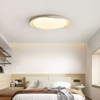 Adoros Rimmed-Circle Travertine Ceiling Light