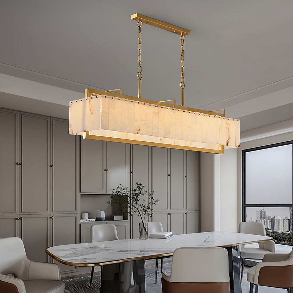 Aether Rectangular Alabaster Pendant Light
