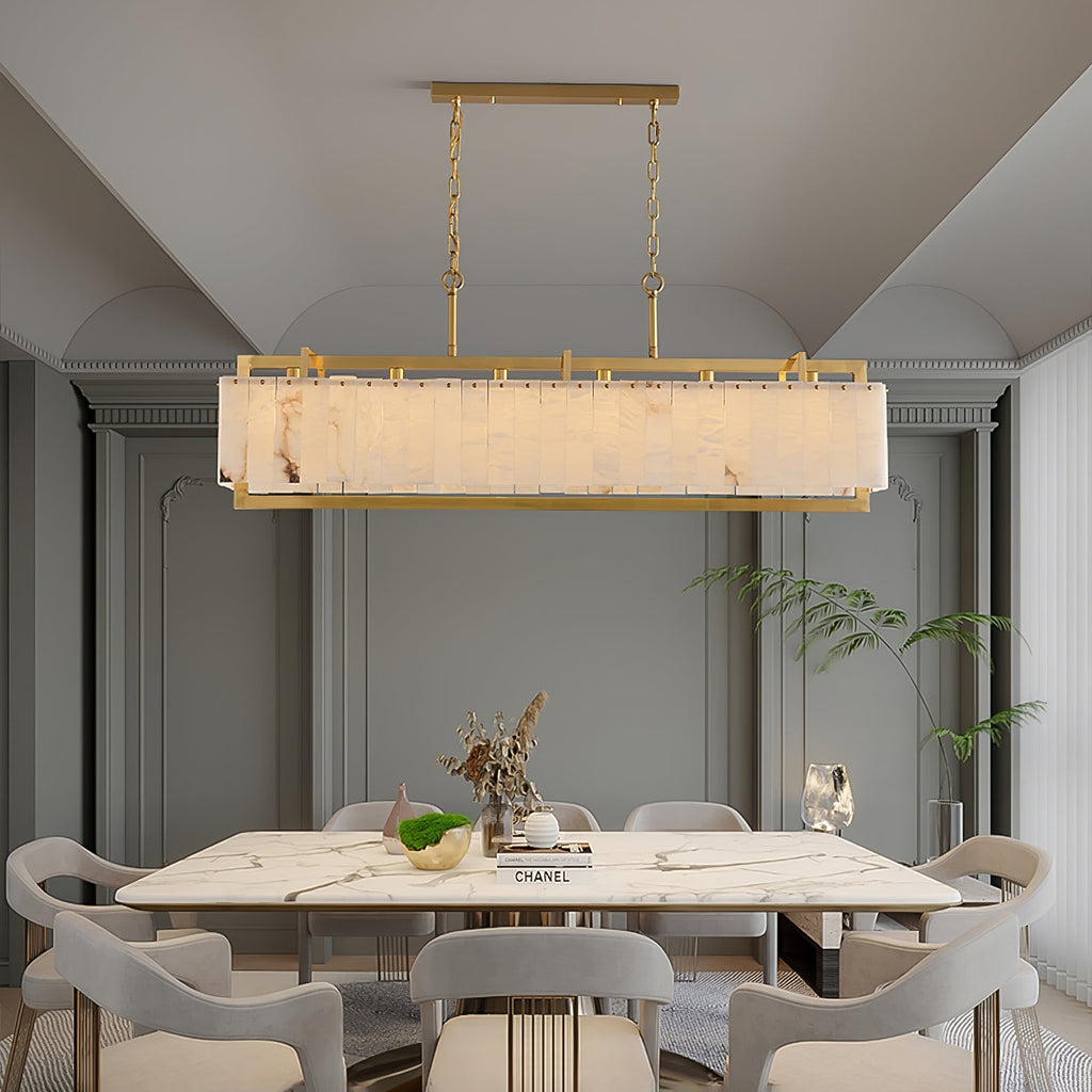 Aether Rectangular Alabaster Pendant Light