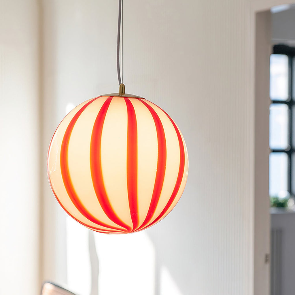 Aira Cute Red Stripes Plug In Pendant Light