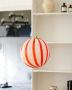 Aira Cute Red Stripes Plug In Pendant Light