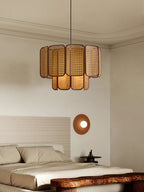 Cane Vintage Fabric Pendant Lamp