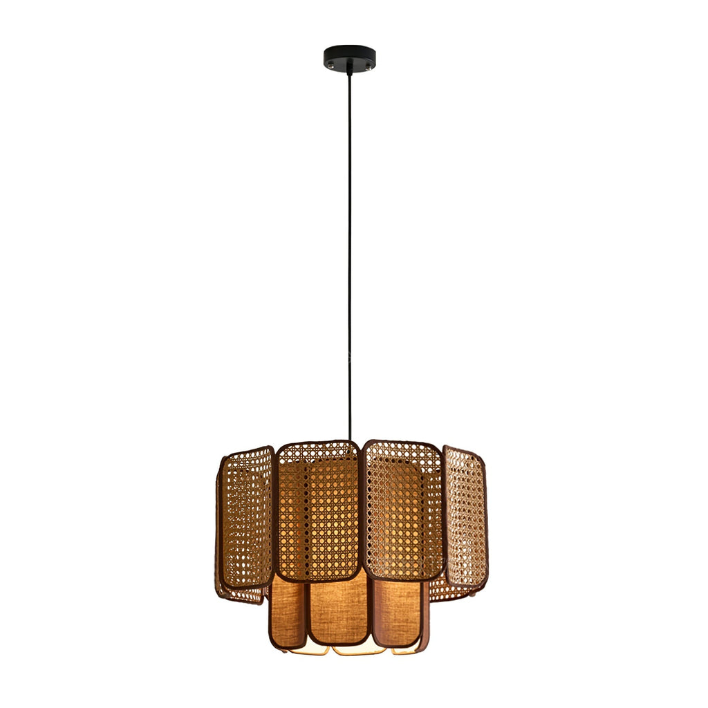 Cane Vintage Fabric Pendant Lamp