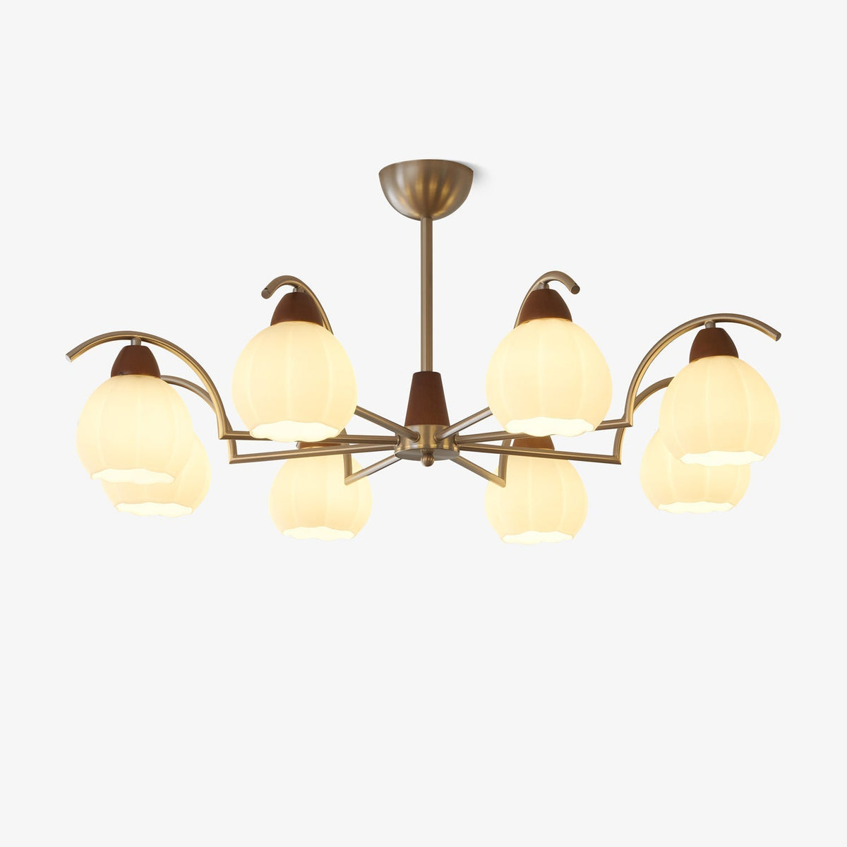 Ilaeiel Traditional Elegance Bloom Wood Glass Chandelier