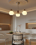 Ilaeiel Traditional Elegance Bloom Wood Glass Chandelier