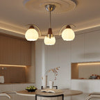 Ilaeiel Traditional Elegance Bloom Wood Glass Chandelier