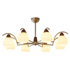 Ilaeiel Traditional Elegance Bloom Wood Glass Chandelier