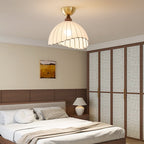 Sona Contemporary Fabric & Wood Ceiling Light