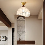 Sona Contemporary Fabric & Wood Ceiling Light