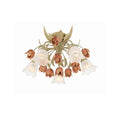Veshael Elegance Art Sage Rose Glass Ceiling Lamp