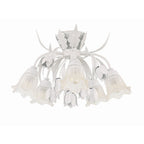 Veshael Elegance Art Sage Rose Glass Ceiling Lamp