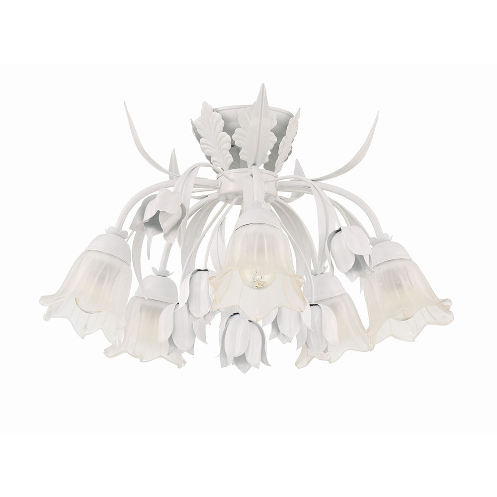 Veshael Elegance Art Sage Rose Glass Ceiling Lamp