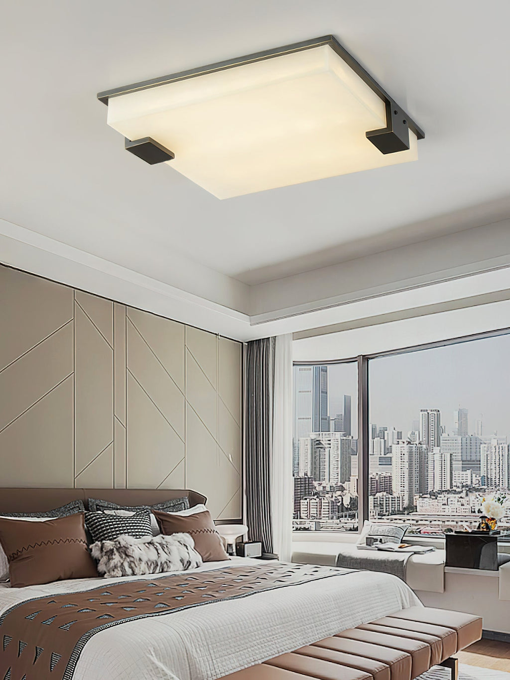 Otalyra Minimalist Alabaster Ceiling Light