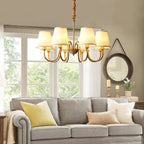 Aged Traditional Stacey Fabric Chandelier