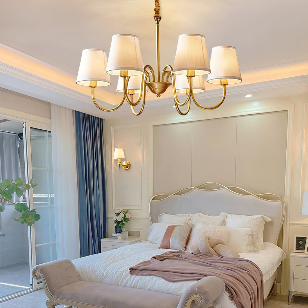 Aged Traditional Stacey Fabric Chandelier
