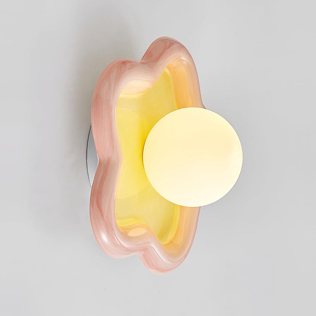 Petani Pink Yellow Flower Wall Light